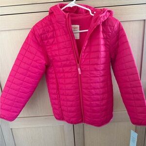 Cat & Jack Girls Quilted Hooded Jacket - Hot Pink